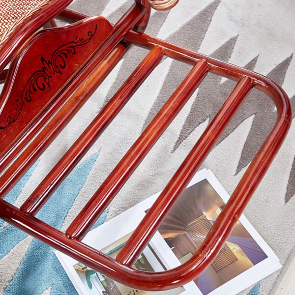 Woven Rope Rocking Chair Rattan Traditional Solid Rocking Accent Chair with Cushions