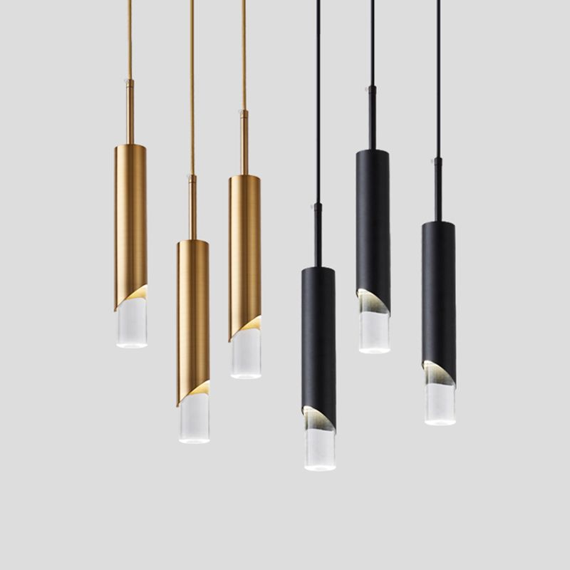 Modern Minimalist Style Tubes Pendant Lighting Fixtures Acrylic 1 Light Ceiling Lamp