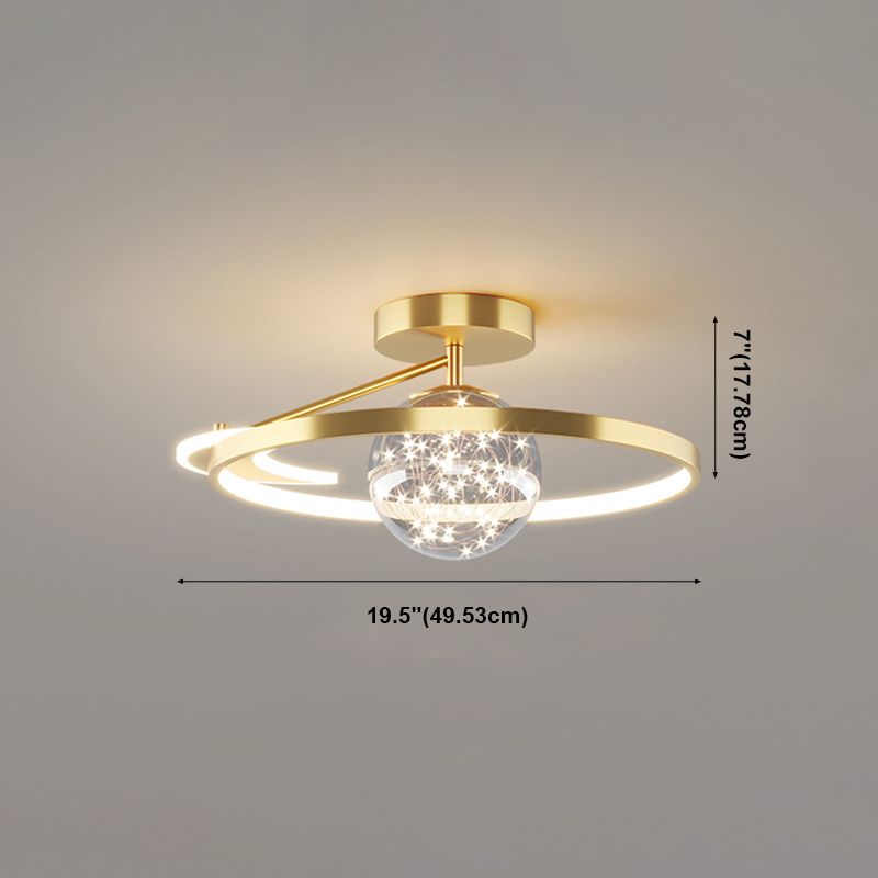 Plafonnier LED doré à éclairage encastré moderne Gypsophila