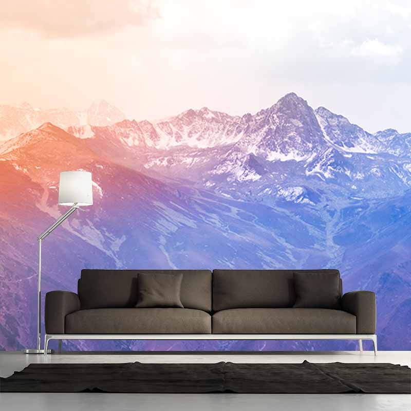 Photography Environment Friendly Mural Wallpaper Mountain Range Living Room Wall Mural