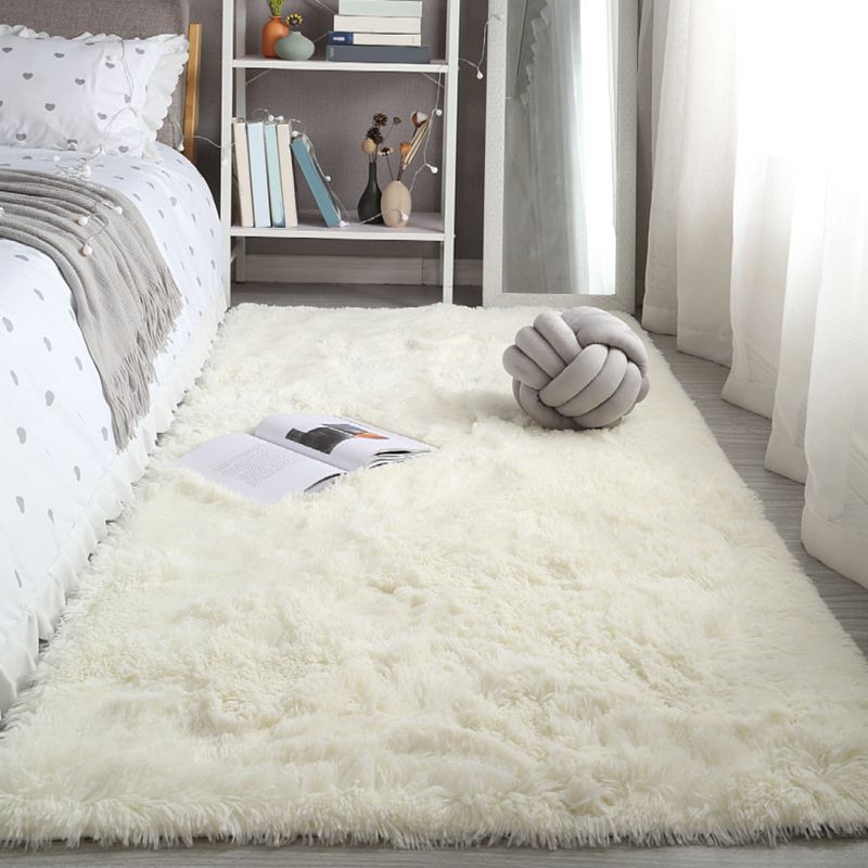 Romantic Solid Color Rug Plush Indoor Rug Non-slip Area Carpet for Bedroom