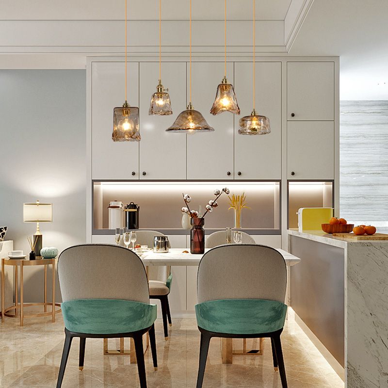 Brass Glass Impiccing a sospensione Light Industrial Single a Cioncant Lights per ristorante