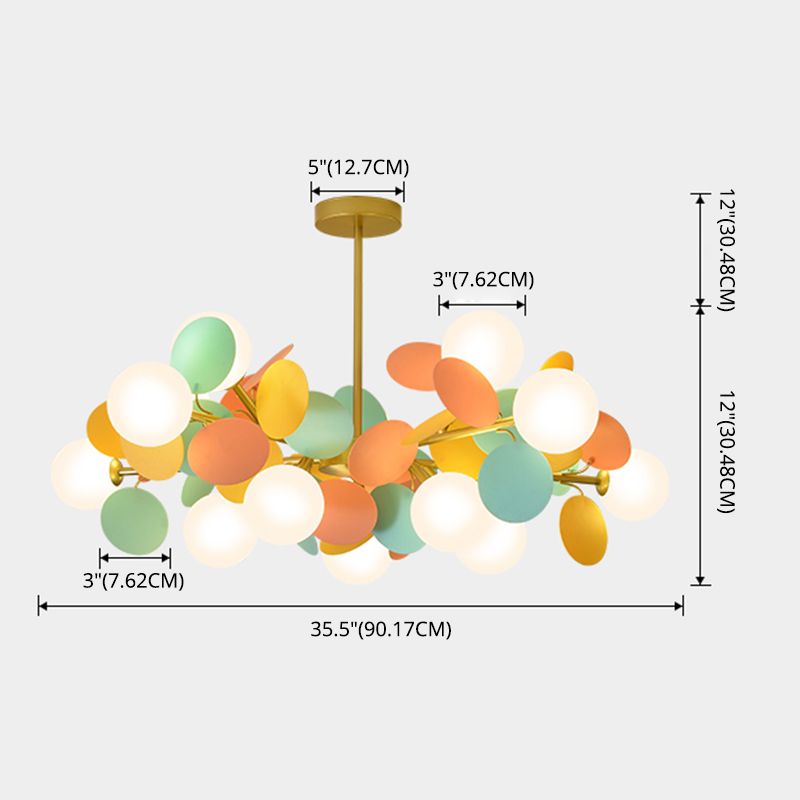 Bubbles Bedroom Ceiling Pendant Light Metal Nordic Style Chandelier Light Fixture