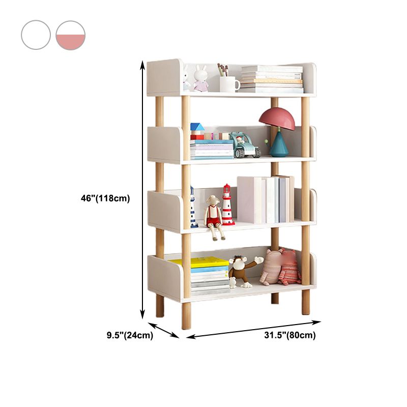 Open Back Modern Style Bookshelf Wood Bookcase for Study Room