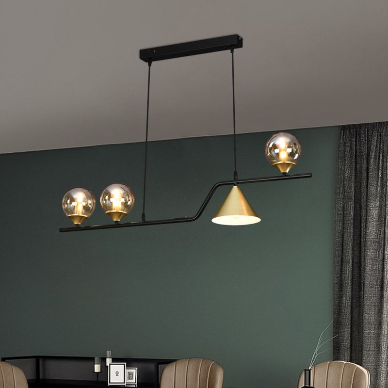 Nordischer Anhänger leichter moderner Glasschatten -Kronleuchterlampenvorrichtung für Esszimmer