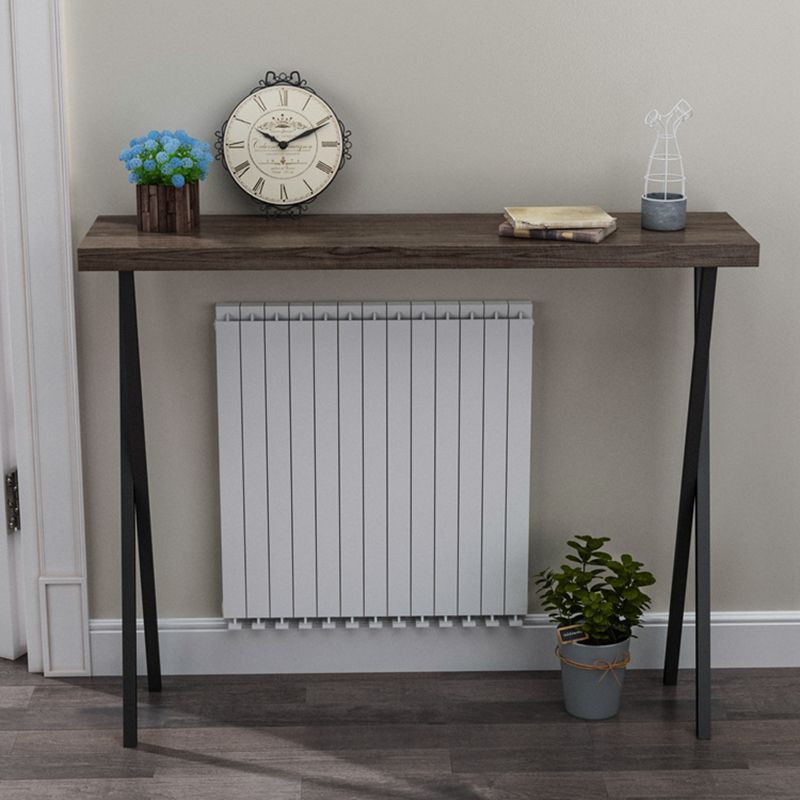 Solid Wood Mid-Century Console Sofa Table X-base Console Table, 31.49" H