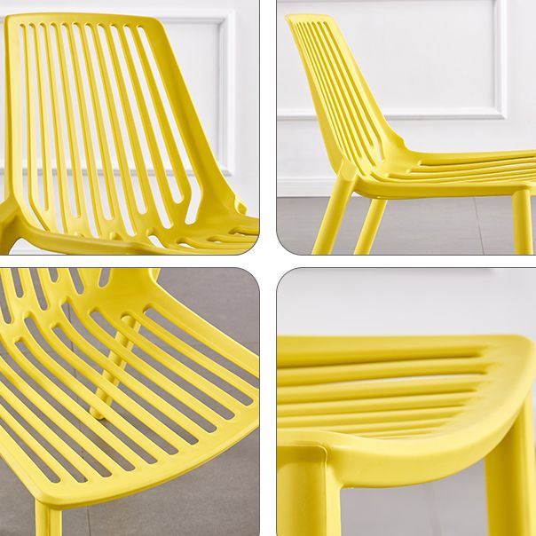 Modern Plastic Chair Slat Back Side Chair in Matte Finish for Home