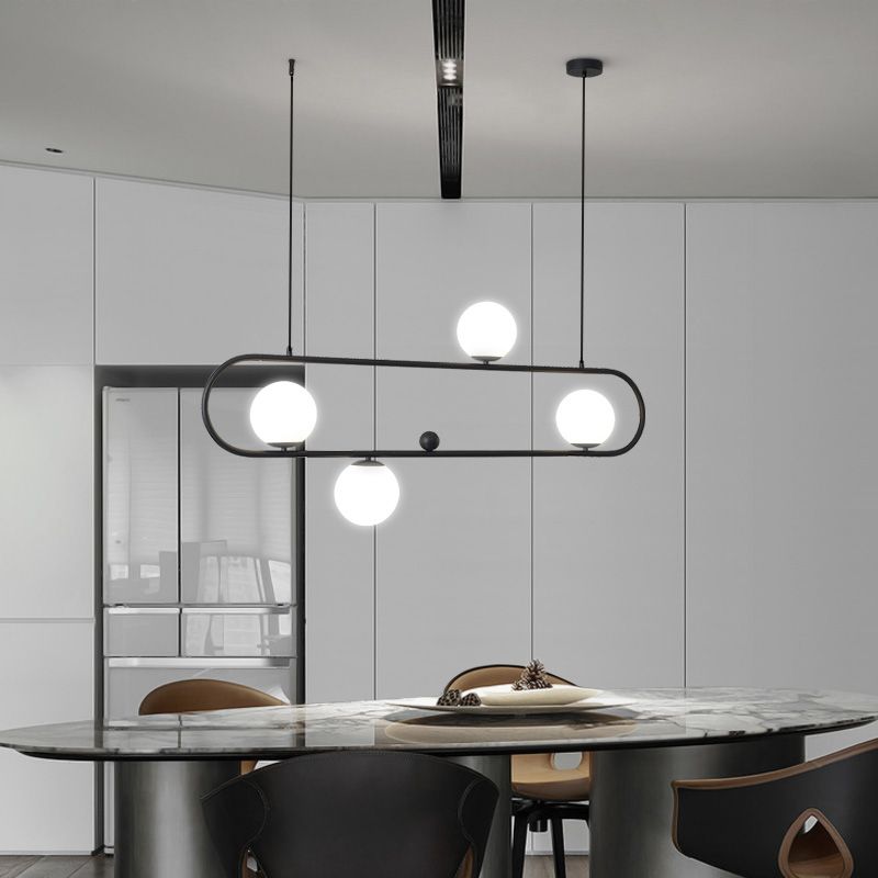 Light Luxury Style Hanging Lamp Ellipse Shape Island Light Fixture for Dining Table