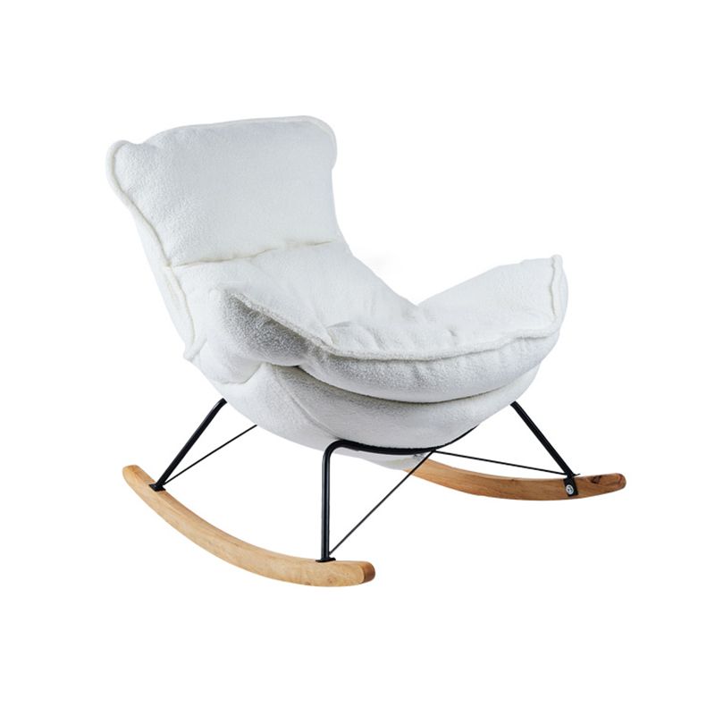 High Back Rocking Chair Ergonomic with Padded Seat Rocker Chair  with Ottoman