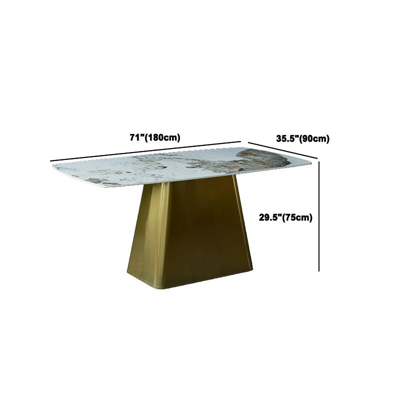Nordic Glam Style Rectangle Sintered Stone Table Set 1/2/5/7 Pieces Dining Set