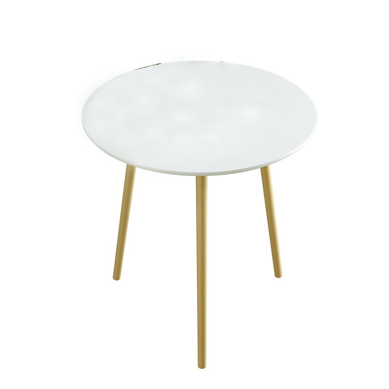 Contemporary Round Wooden Coffee Table 3 Legs Cocktail Table