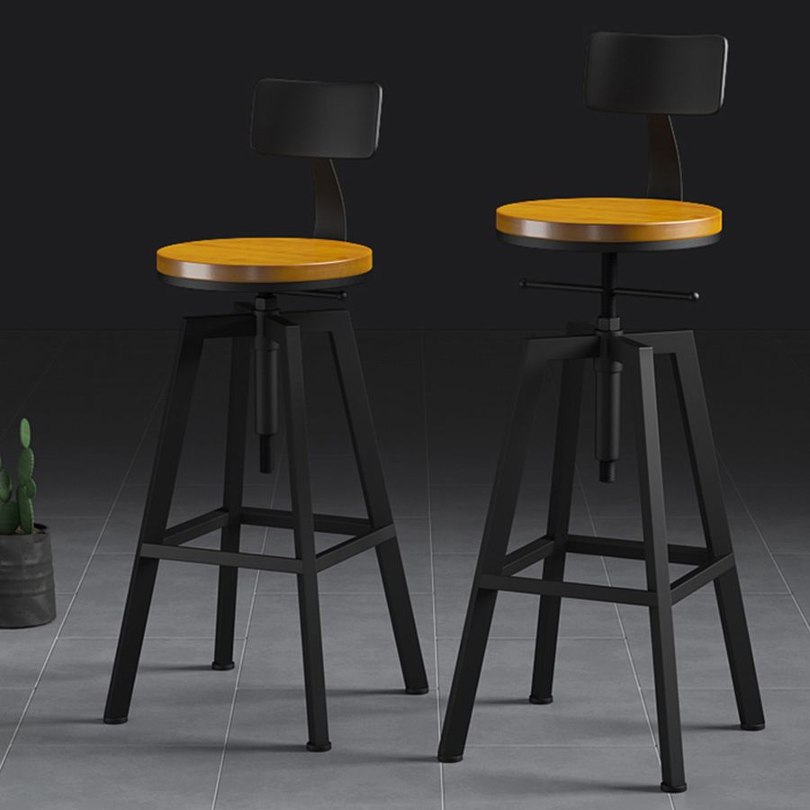 Round Metal Counter & Bar Stool Industrial Footrest Counter-height Stool