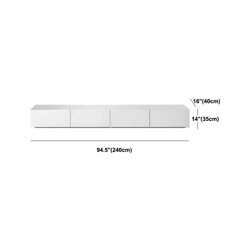 Modern White TV Console Contemporary TV Stand with Drawers for Living Room