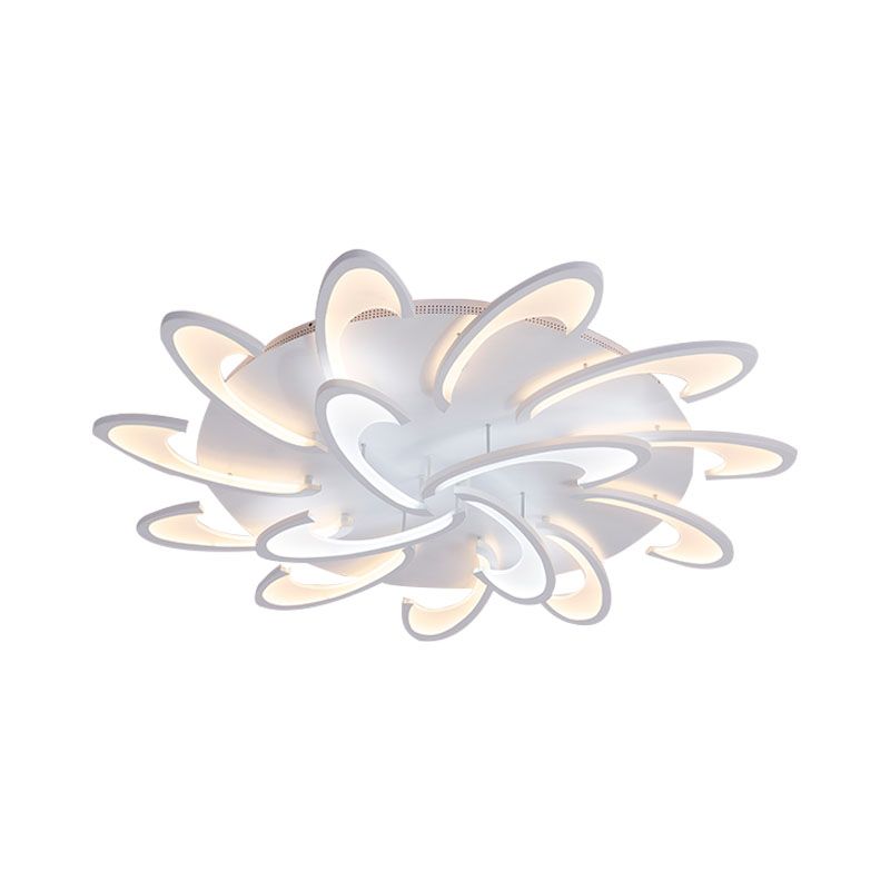 Windmill Flush Ceiling Light Fixture Modern Acrylic 3/6/12-Light Living Room Flushmount Lighting in Warm/White/Natural Light
