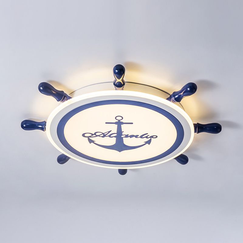 Plafonnier LED bleu en acrylique pour chambre d'enfant, luminaire décoratif de plafond pour chambre d'enfant