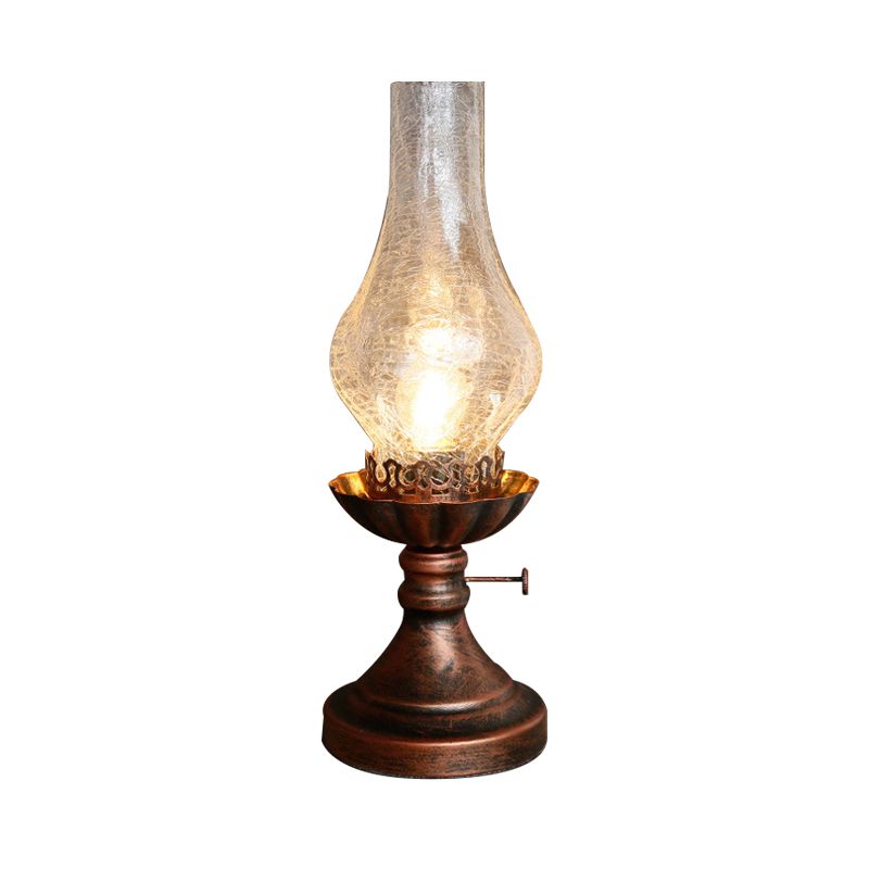 1 Lampada da tavolo in vetro giallo chiaro/trasparente di vetro industriale Finitura di rame Vaso da camera da letto Accampella