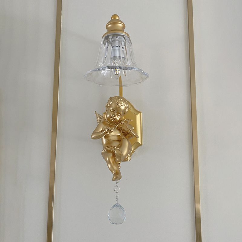 Glass Shade Wall Mounted Light Fixture 1-Light Modernism Wall Mounted Sconce