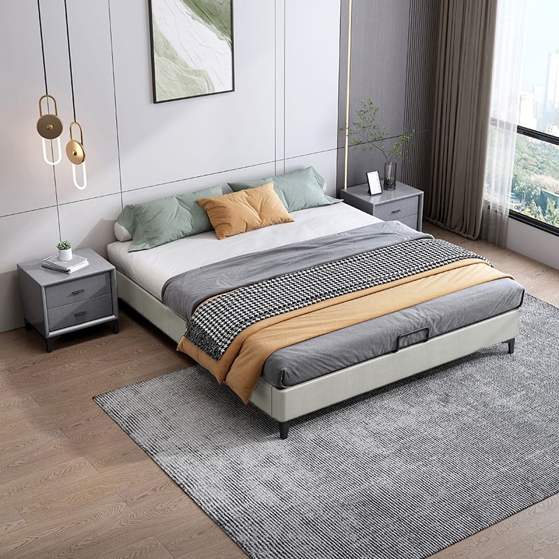 Contemporary 11.02 " Tall Wooden Frame Platform Bed for Bedroom