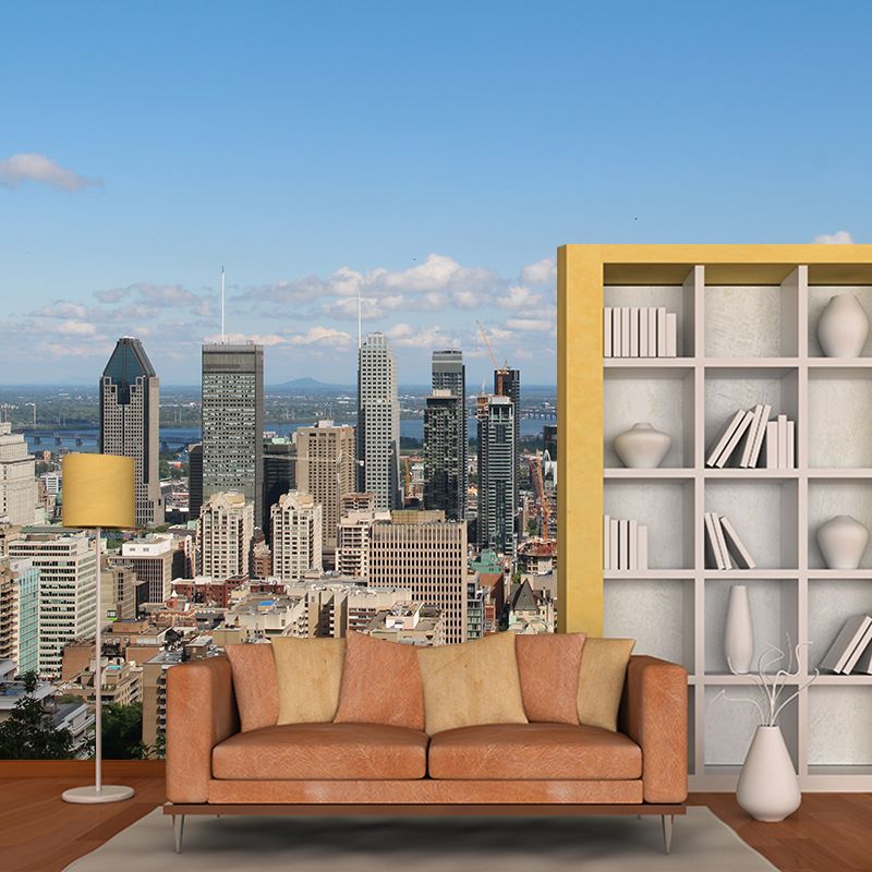 Contemporary Canada Urban View Mural Wallpaper Moisture Resistant, Made to Measure