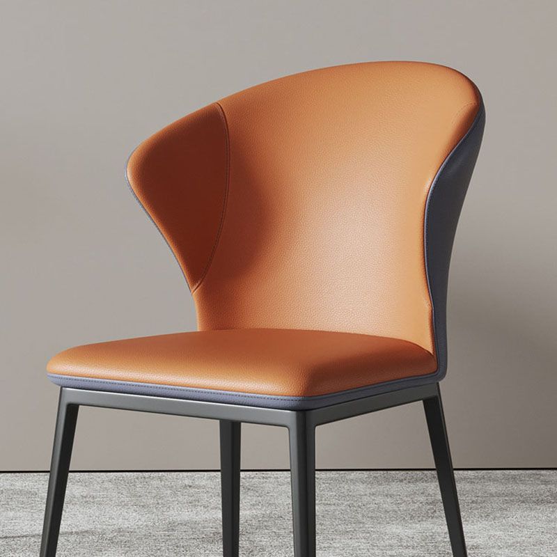 Modern Style Wingback Chairs Leather Dining Chairs for Kitchen