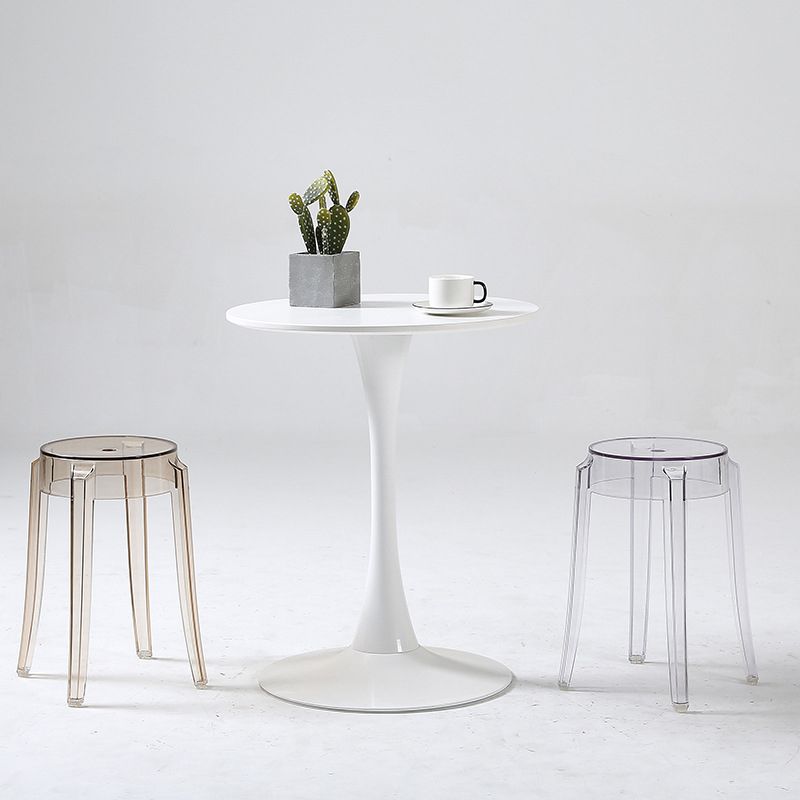 Sgabelli da bar scandinavi senza schienale in plastica trasparente