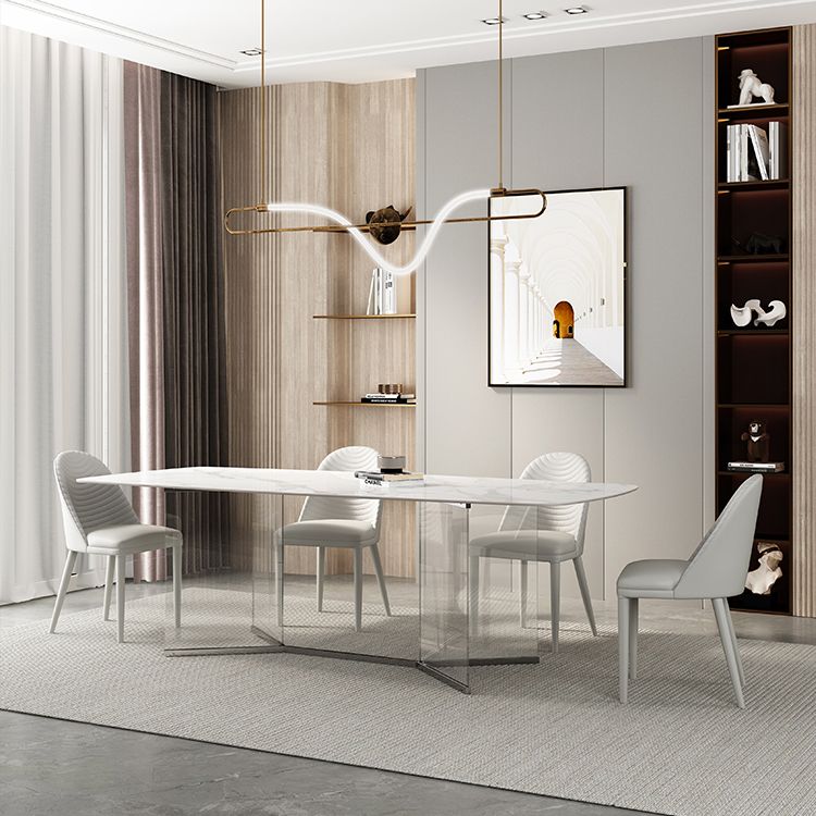 Modern 1/3/4/5/6 Pieces Dining Set Rectangle Sintered Stone Dining Table Set