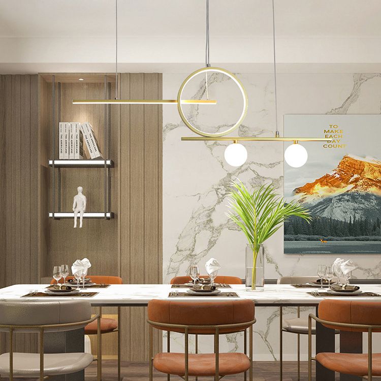 Geometric Island Lights Modern Pendant Chandelier Metal 4 Light Island Lighting