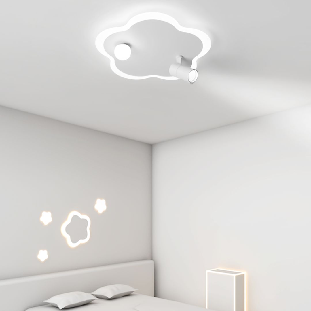 Lampada da soffitto bianca a forma di fiore Lampada da soffitto a LED con faretti