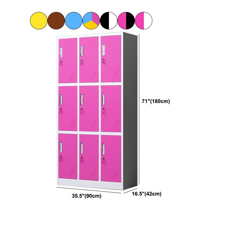 Metal Matte Finish Cabinet Contemporary Style Storage Cabinet with Hinged Doors