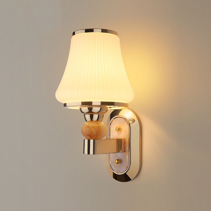 Metal Geometric Wall Light Modern 1 Light Wall Sconce with Glass for Living Room