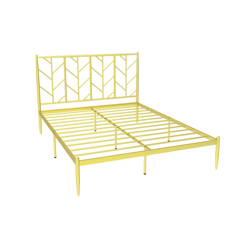 Glam Open-Frame Bed with Iron Rectangle Headboard and Legs Bed