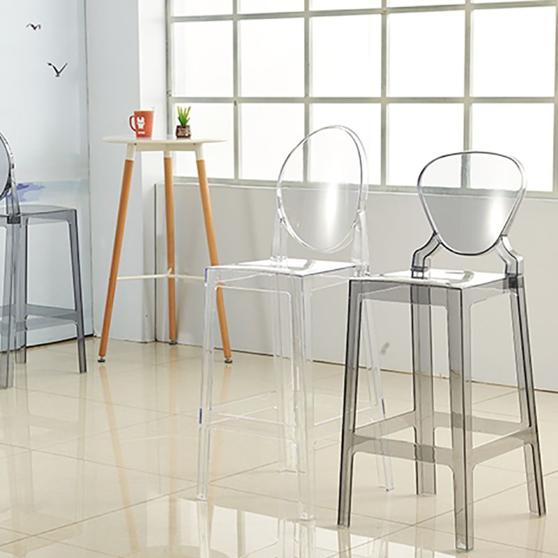 Scandinavian Design Plastic Counter Barstools Full Back Stools for Home