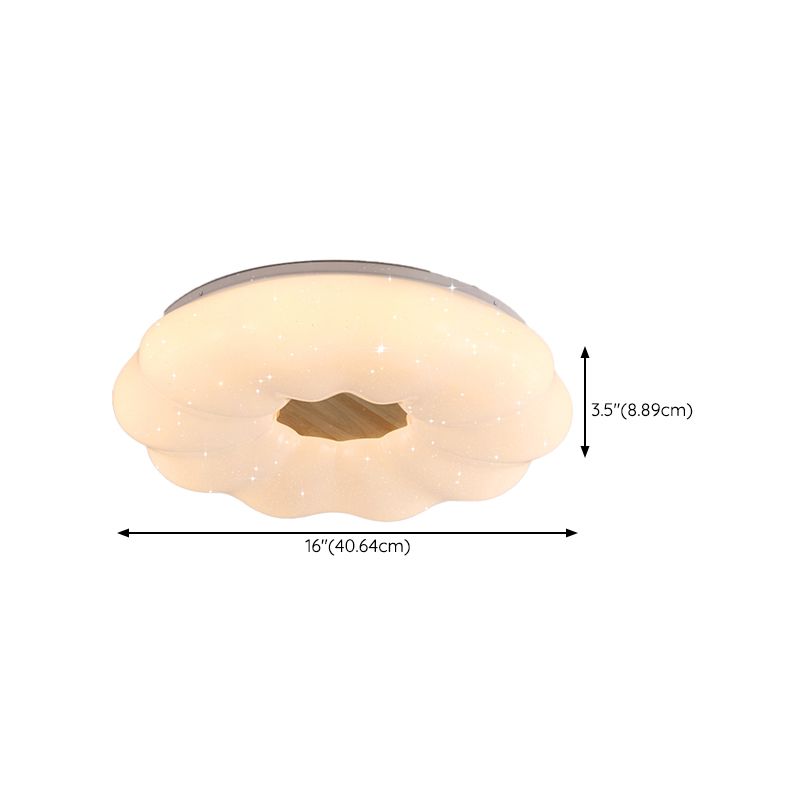 Nordic Ceiling Light Fixture Wooden LED Flush Mount for Bedroom