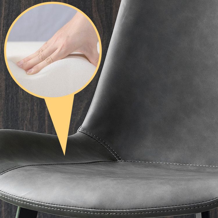 Contemporary Chair Armless Chair for Kitchen with Metal Legs