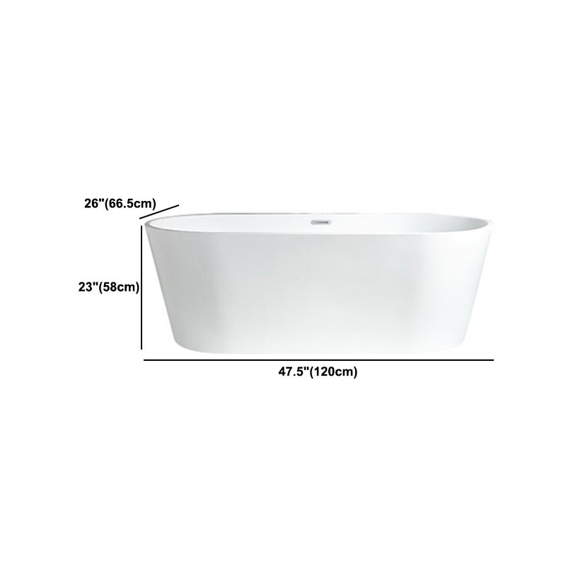 Modern Freestanding Bathtub White Acrylic Bath Tub for Home and Hotel