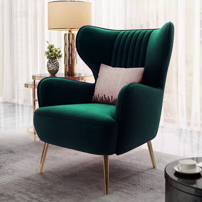 Scandinavian Wingback Chair, Accent Chair for Bedroom and Living Room