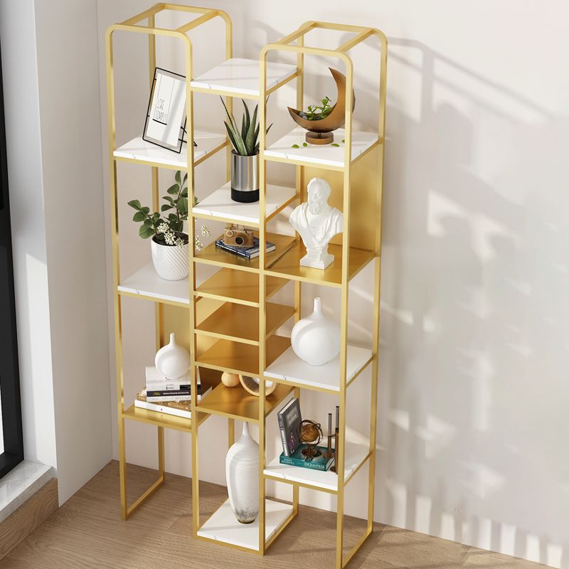 Glam Style Metal Bookshelf Open Etagere Shelf Bookcase for Home Office