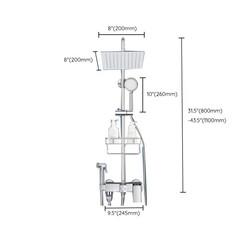 Modern Shower System Handle Lever Wall Mounted Spot Resist Copper Shower System