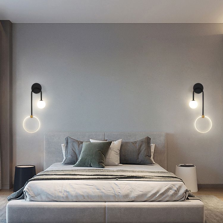 Nordic Style Metal Wall Sconce Modern Simple LED Wall Light Fixture for Living Room