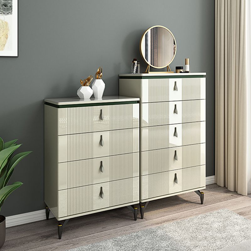Contemporary Wooden Chest Bedroom Vertical Storage Chest with Drawers