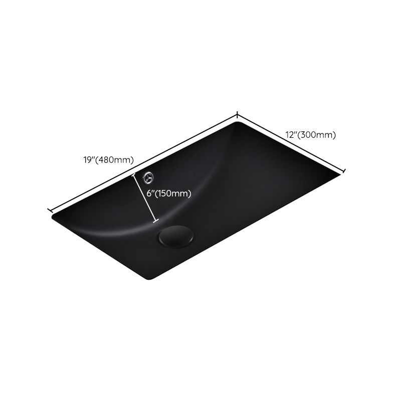 Black Undermount Vanity Sink Modern Porcelain Undermount Vanity Sink