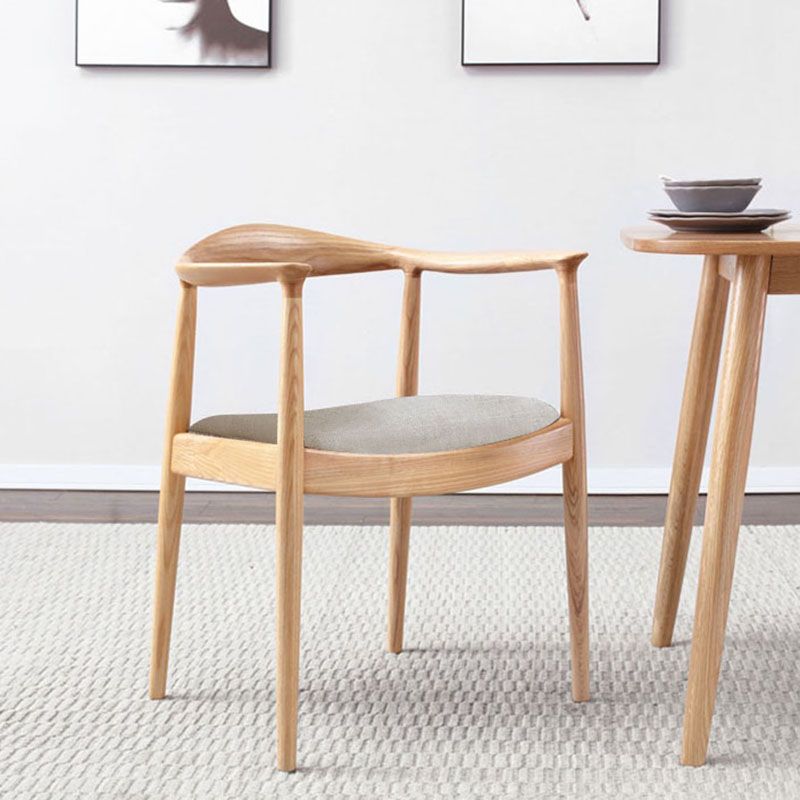 Chaise de salle à manger traditionnelle en bois massif, chaise latérale de salle à manger simple à dossier ouvert