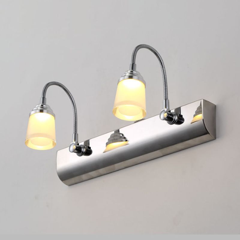 Contemporary Rectangle Shape Vanity Light with Acrylic Shade for Shower Room