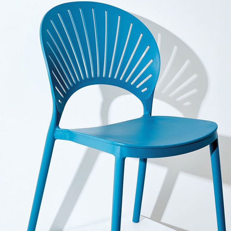Plastic Dining Chair Modern Style Open Back Dining Side Chair