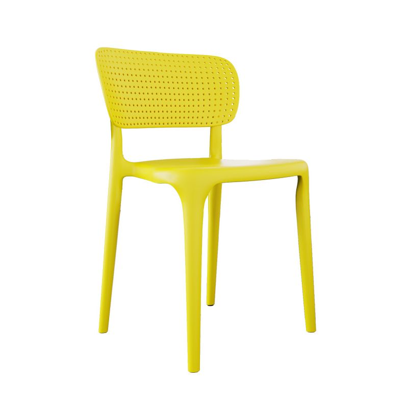 Contemporary Plastic Open Side Chair Stacking Study Room Dining Chair With Matte Finish