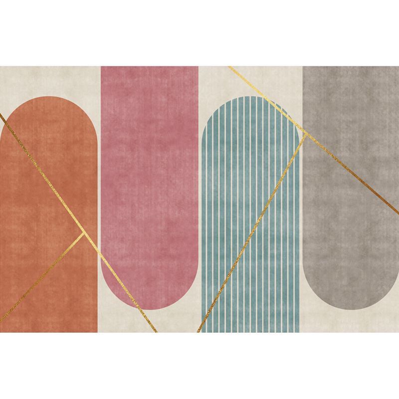 Navy Nordic Carpet Polyester Graphic Carpet Non-Slip Backing Carpet for Living Room