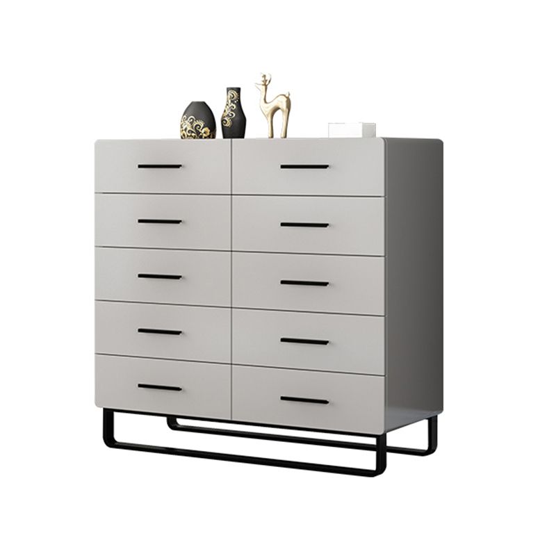 Contemporary Bedroom Storage Chest Engineered Wood Chest in Gray with Drawers