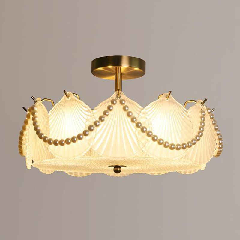 Nordic Glass Ceiling Light Creative Flush Mount Light Fixture for Sitting Room