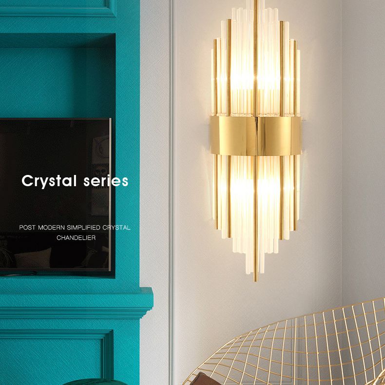 Gold de 2 luces Luz Montada de pared Tubos de estilo moderno Apliques de pared Flexiones de iluminación