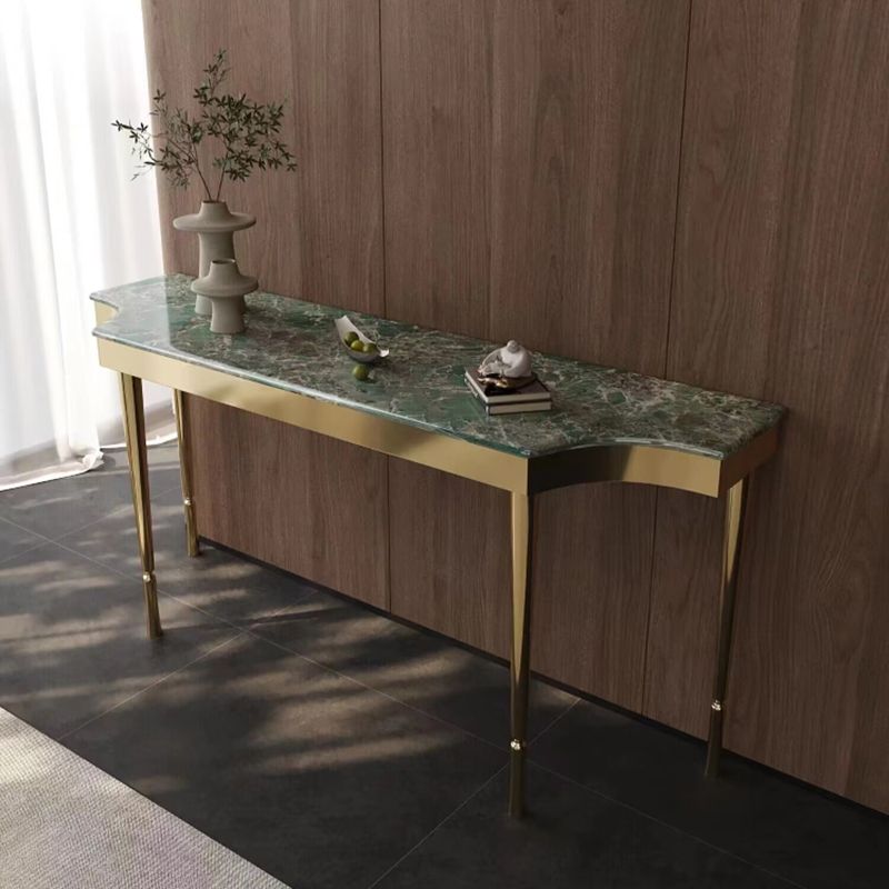 Glam Free Form End Table with Stainless Steel Bracket for Hall